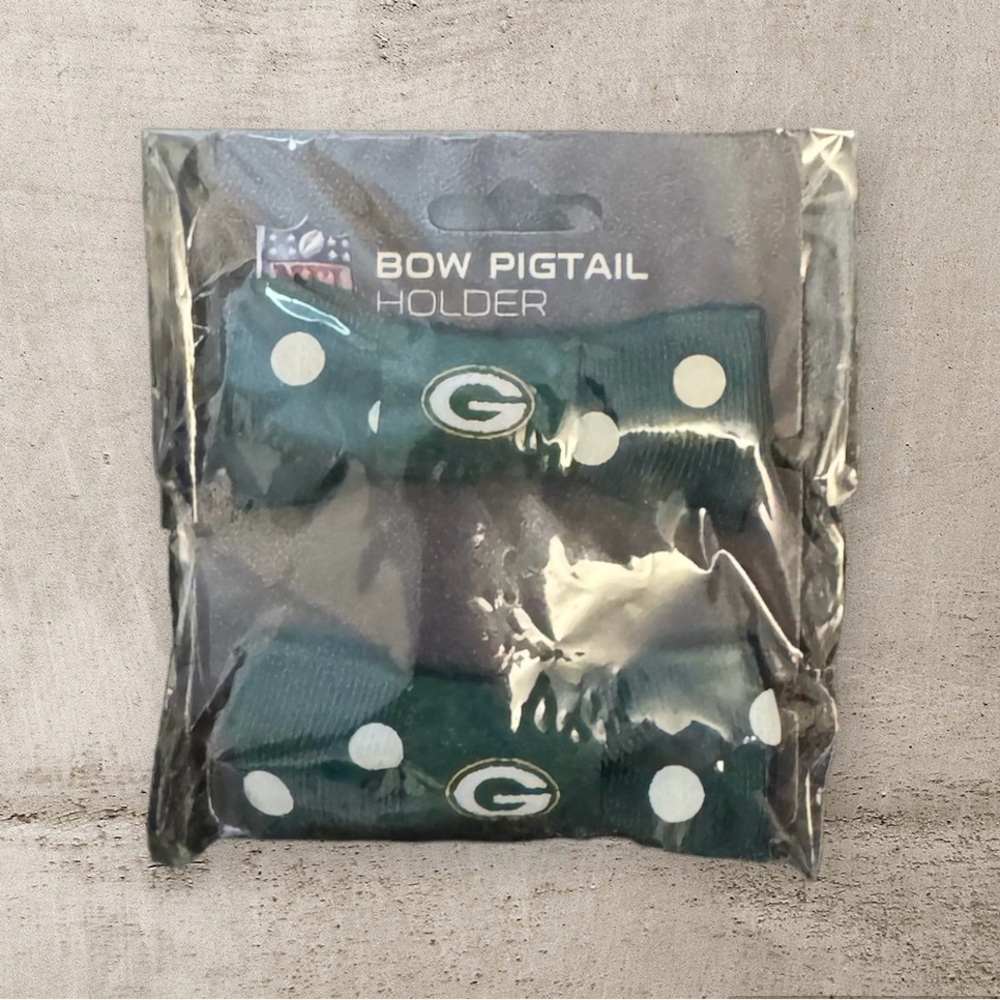 Green Bay Packers Bow Pigtail Holders NFL